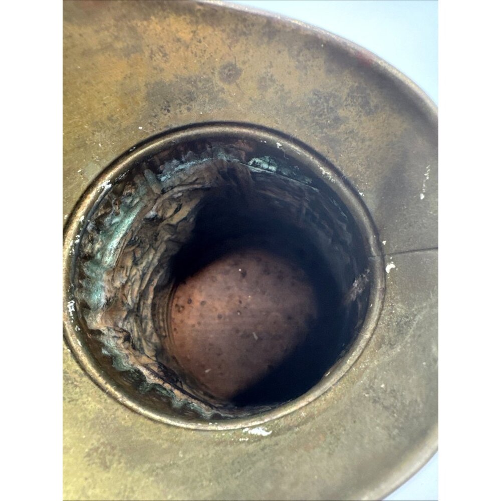 Vintage Brass Embossed Pub Scene Pitcher Jug Art Deco England 10" Estate Sale - Picture 6 of 14